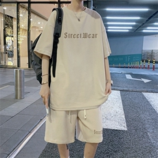 ！2024夏季新款男士华夫格短袖T恤套装学生一套HTZ32P55，男装T恤，电商B220