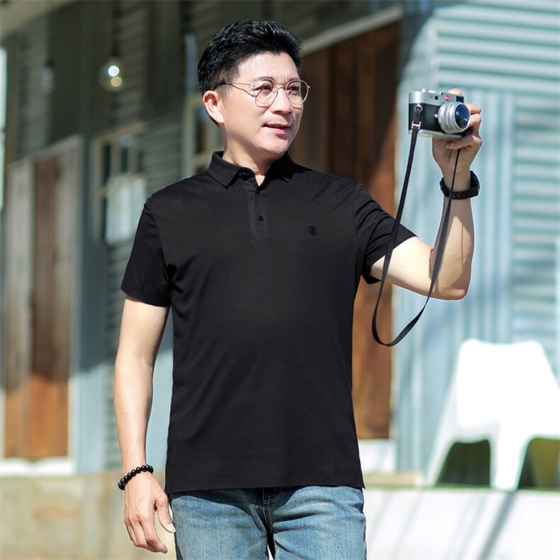 中年休闲男装翻领半袖T恤衫2023夏季新款男士polo衫薄款休闲上衣,男装Polo衫,电商B212（原钱塘6029）
