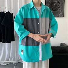 短袖衬衫夏季潮衬衣日系痞帅外套港风休闲上衣服A161-2-CT505-P45,男装T恤,电商A161-2