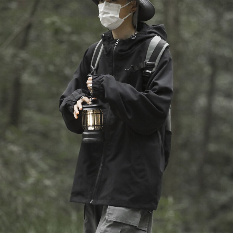 冲锋衣夹克男韩版潮流宽松百搭纯色户外2024秋冬ins外套W6133-P49,男装夹克,星座412-3