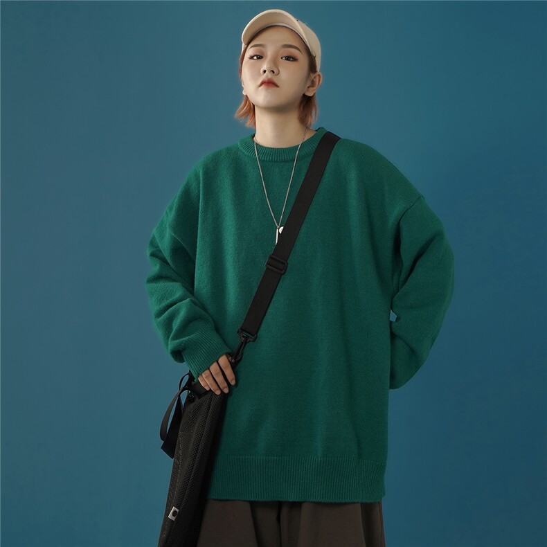 1港风宽松中性情侣潮流纯色大码M-5XL毛衣男外套7979P45加绒P55，男装针织衫/毛衣，星座226-2