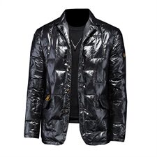 8001冬季新款男士西装领亮面外套保暖白鸭绒羽绒服，男装羽绒服，钱塘2010-1