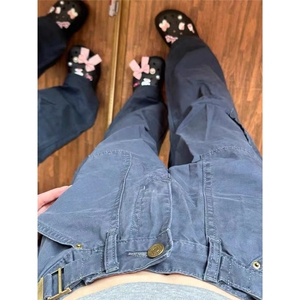多口袋工装裤欧美炸街裤子小众设计感宽松直筒休闲裤XXS64图片