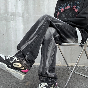 美式ins高街扎染hiphop直筒宽松牛仔裤货号K2321P60图片