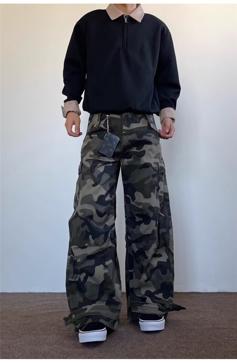 GX6136P65美式重工高品质弯刀迷彩裤男女宽松阔腿休闲裤,男装休闲裤,星座1108-5