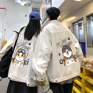 春季港风大码不一样情侣学生印花牛仔外套男JK560-P6588图片