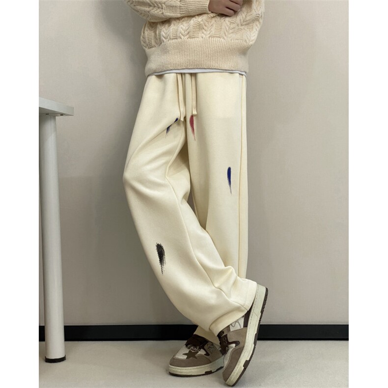 抖音品质秋冬新款潮流泼墨宽松直筒休闲卫裤B315-K846-特p40控78,男装休闲裤,电商B315