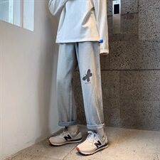男休闲七彩印花反光裤ss子休闲男女九分裤松紧腰配腰带K29-P45，男装牛仔裤，电商A132（原电商B245）
