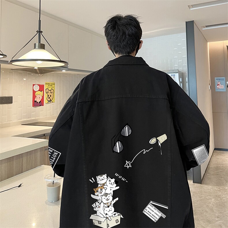 牛仔夹克男大码牛仔外套男茄克NJ77115-P60加绒款-P75,男装夹克,电商A040