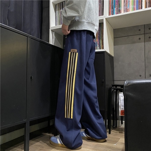 秋季新款美式高街运动三条杠宽松休闲卫裤B315-K148-特p35控68图片