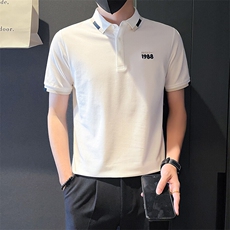 6603-P58夏季刺绣POLO衫男字母T恤男装半截袖新款夏装-3控78，男装Polo衫，星座603-2