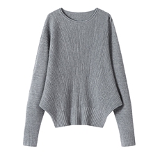 100羊毛高级感气质蝙蝠袖毛衣女2025新款秋冬季单穿针织衫上衣，女装羊毛衫，艾米