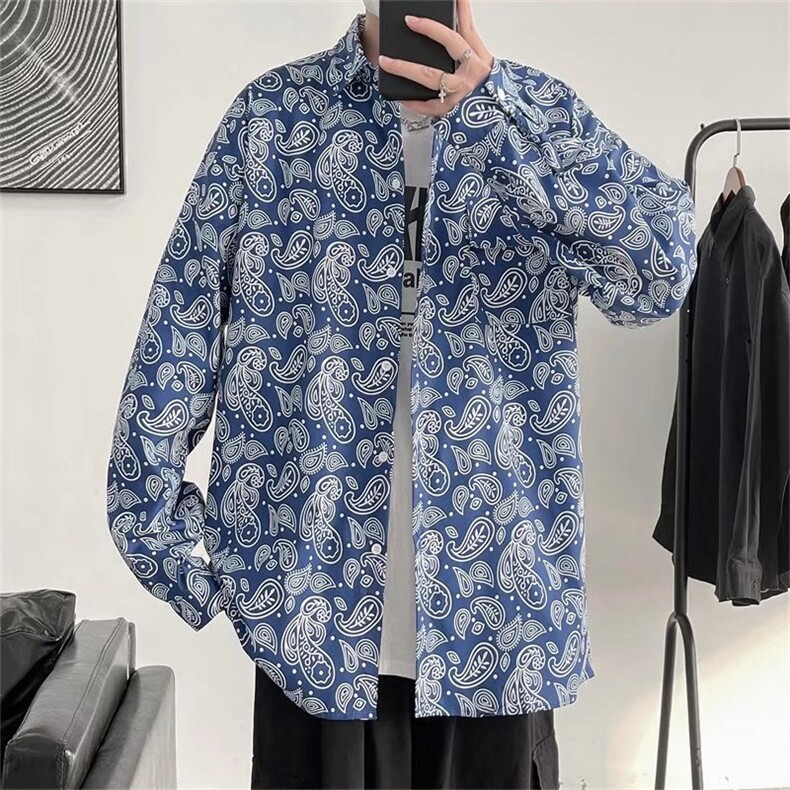 腰果花长袖衬衫男港风日系外套C005P32,男装衬衫,星座1116-2