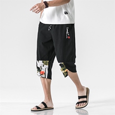棉麻夏季薄款风七分短裤男休闲裤哈伦七分裤子HO1130-P30，男装休闲裤，星座1105-3