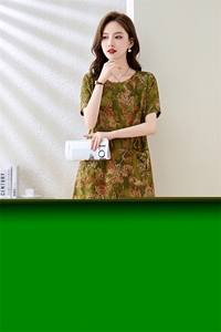 太洋气高贵连衣裙女2024夏季新款欧货大牌棉布遮肚子显瘦裙子图片
