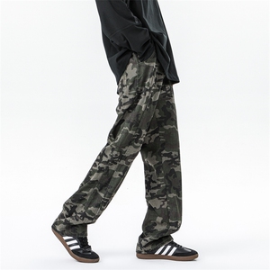 8XL-M迷彩裤大码美式高街hiphop伐木裤直筒长裤工装裤子KZ1912P58图片