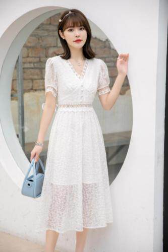 现货夏季新款蕾丝连衣裙，女装连衣裙，依美依缘