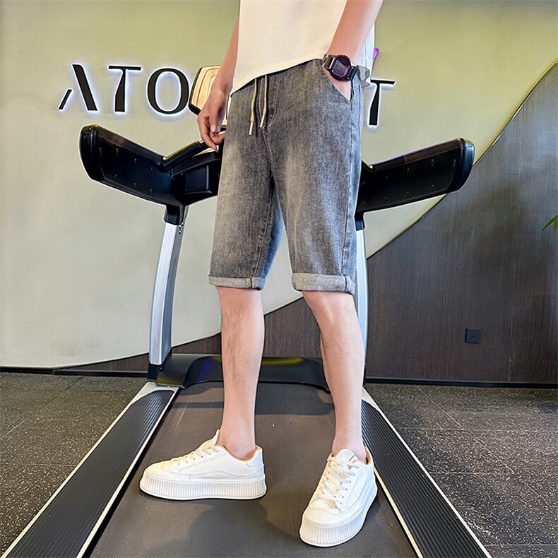 2025夏季牛仔短裤男士美式复古高街潮流宽松休闲五分裤D327-50,男装牛仔裤,电商A413