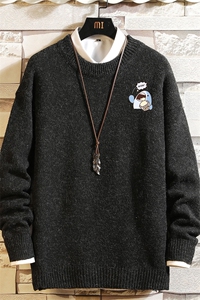 加厚加绒毛衣男大码毛线衣男针织衫 M19239-P45 加绒款-P65 砖墙图片