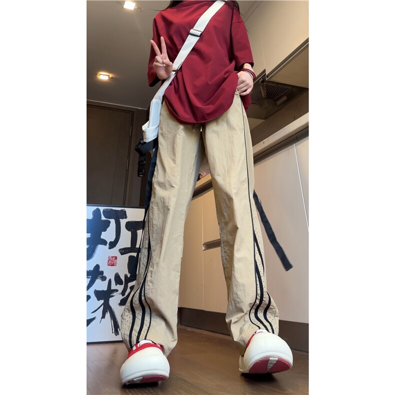 夏秋季潮流条纹激光打孔透气宽松休闲裤B315-K24241-特p35控68,男装休闲裤,电商B315