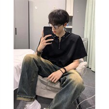 大码肥佬短袖t恤男cleanfit重磅美式高街铆钉设计感半袖LT244-P38，男装T恤，星座1008