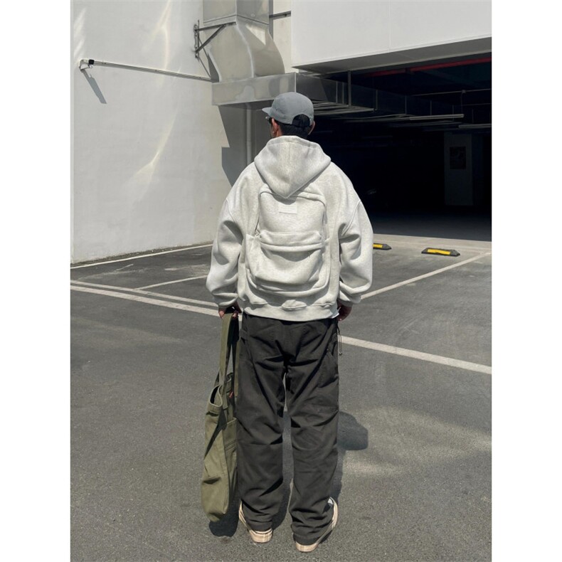 【有货】W09CC-特P60带书包重磅连帽卫衣男女设计感外套,女装短外套,星座1007（原301D）