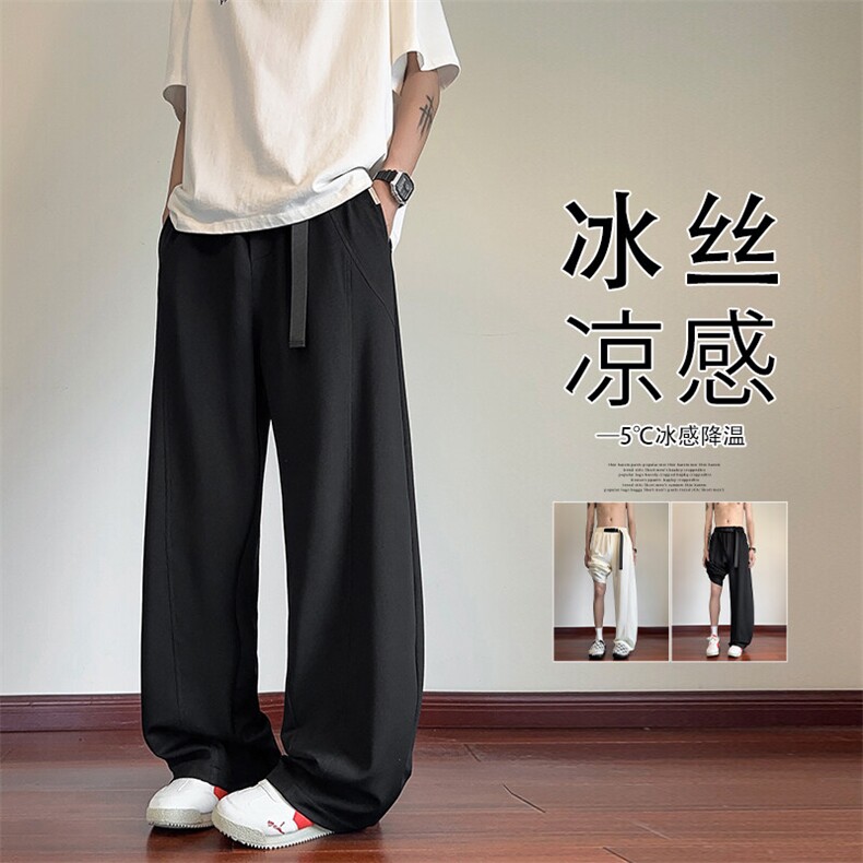 2025 夏季新款 内景弯刀冰丝长裤M-5XL HK25522-特P30图片