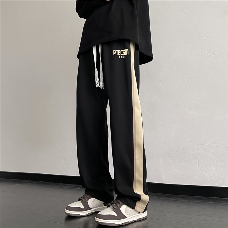 休闲裤男韩版潮流拼色高街帅气2024春冬季新款ins长裤K4640-P34,男装休闲裤,星座412-3