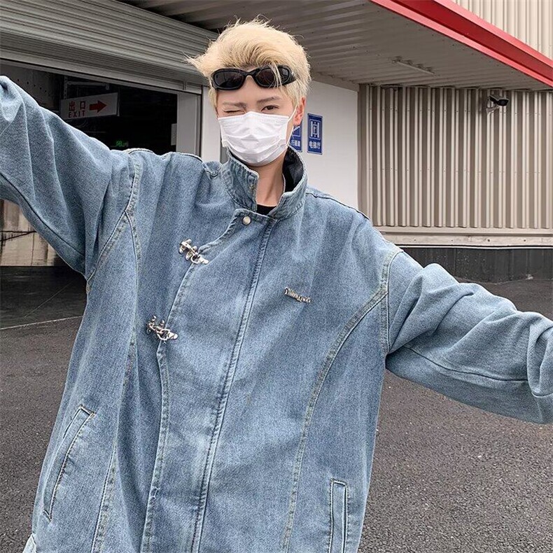 设计高级感飞机扣牛仔外套男春季潮牌痞帅复古青年夹克22188-p88,男装夹克,星座1008