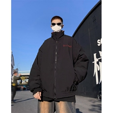 双面秋冬美式复古条纹格子两面穿棉服男面包服棉衣外套W3343-P89，男装棉衣，星座1109-3