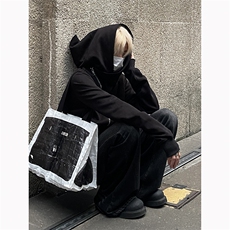 B221美式ins高街暗黑拉链宽松开衫卫衣连帽外套SY2314-P80控108，男装卫衣，电商B221