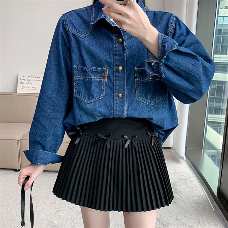 牛仔衬衫女2025年新款宽松设计感叠穿上衣休闲衬衣外套NZ032-60,男装衬衫,星座911-3
