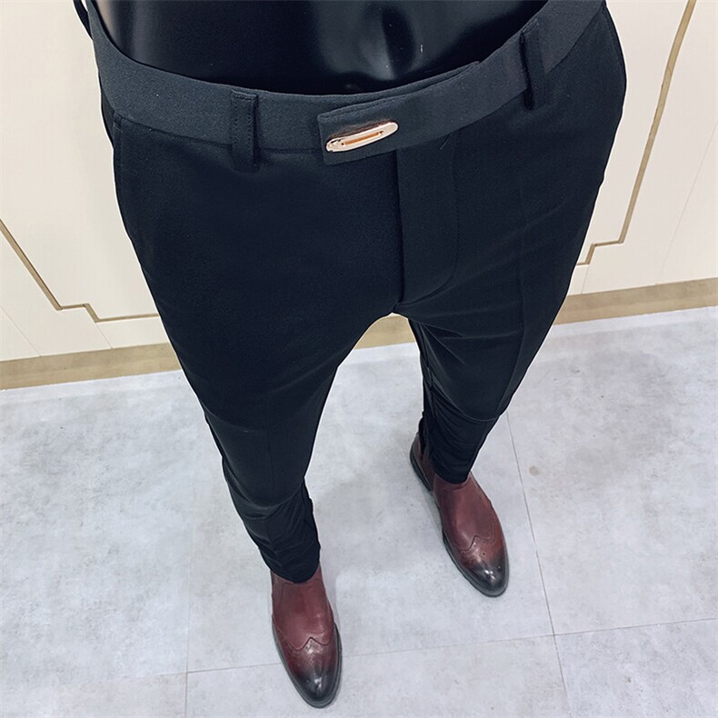 春季西裤男修身直筒高级感商务休闲裤男士裤长裤6160九分616—P55,男装西裤,电商B368