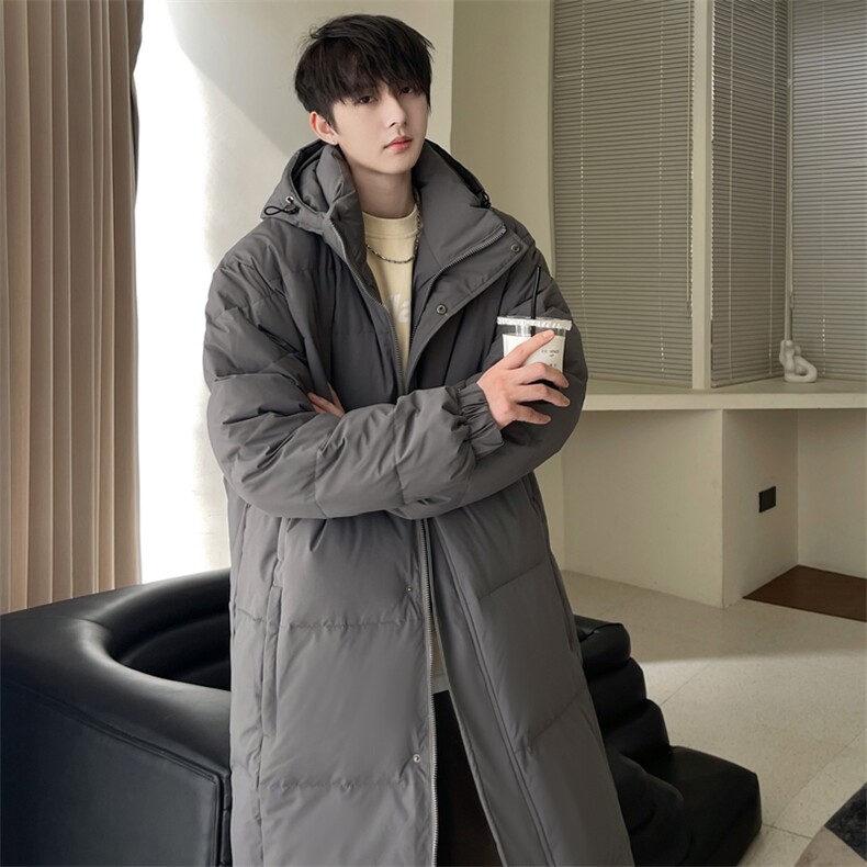 情侣羽绒服男冬季新款港风宽松连帽长款保暖外套YR921-P190，男装羽绒服，星座214-3