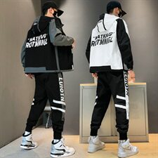 2021新款春秋夹克外套搭配一套男装潮流韩版休闲套装DS873T，男装夹克，电商A102