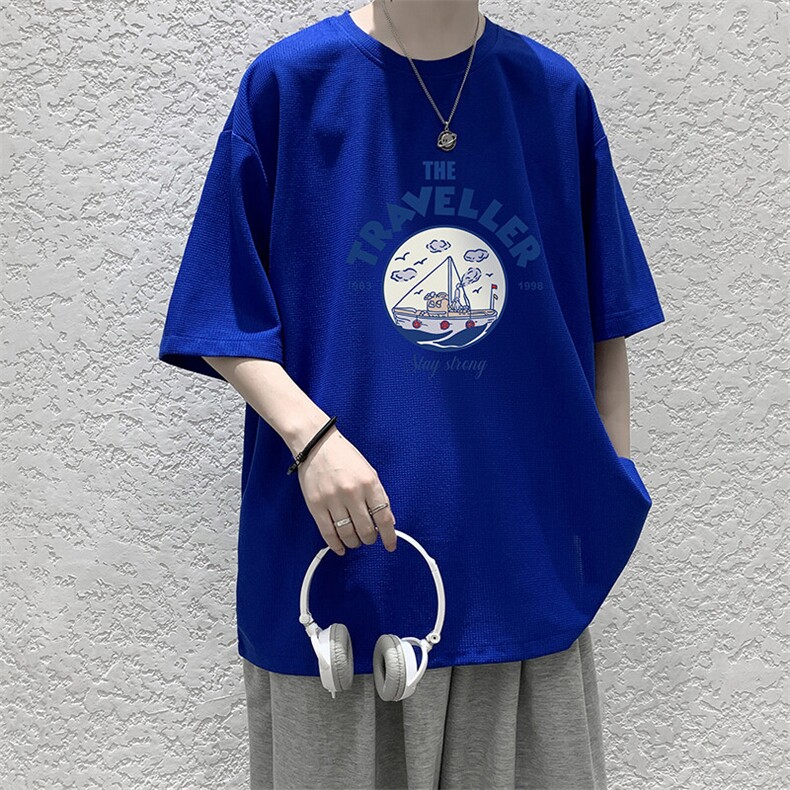 华夫格t恤男短袖男大码五分袖HT73410-P22,男装T恤,电商A040