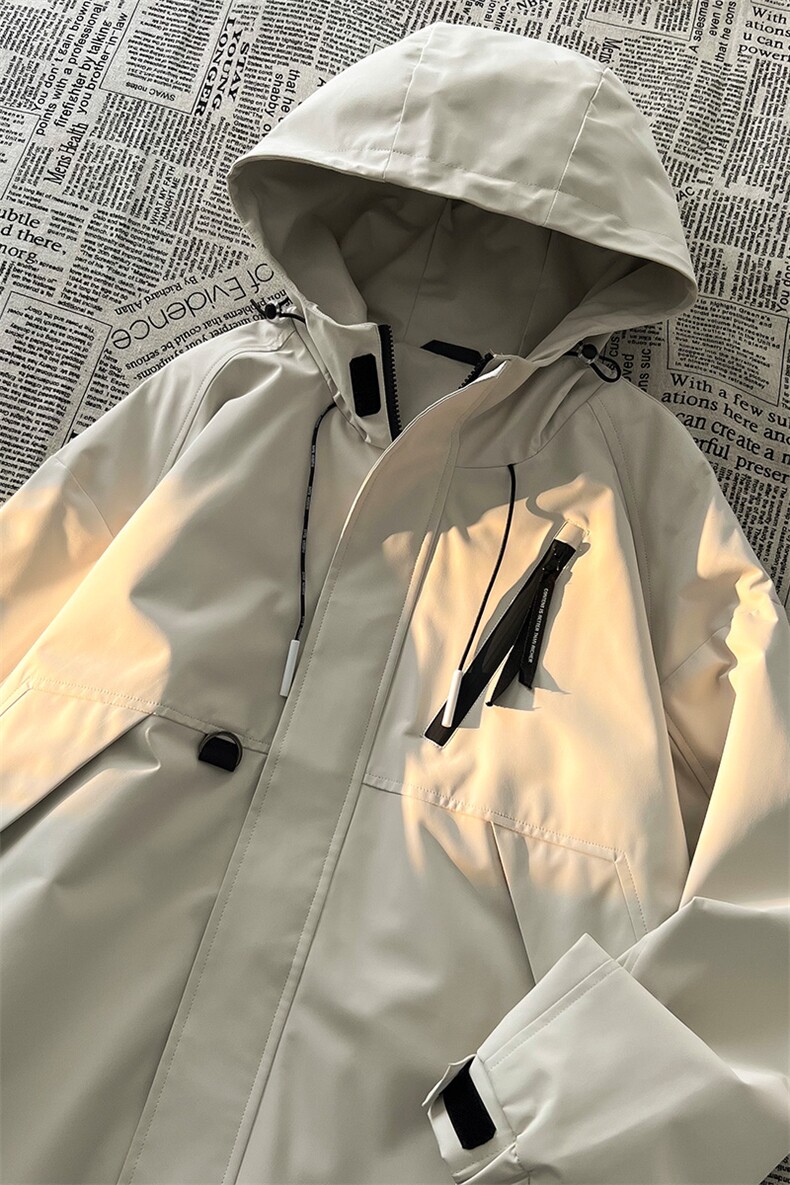 春秋新款男士宽松工装连帽夹克防风防水冲锋衣JK8303-P65,男装夹克,电商B306