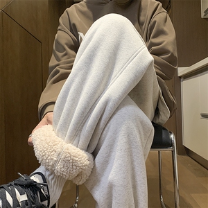 冬季重磅华棉加绒加厚羊羔毛束脚卫裤 M~5XL XZ604-K101-P60控78图片