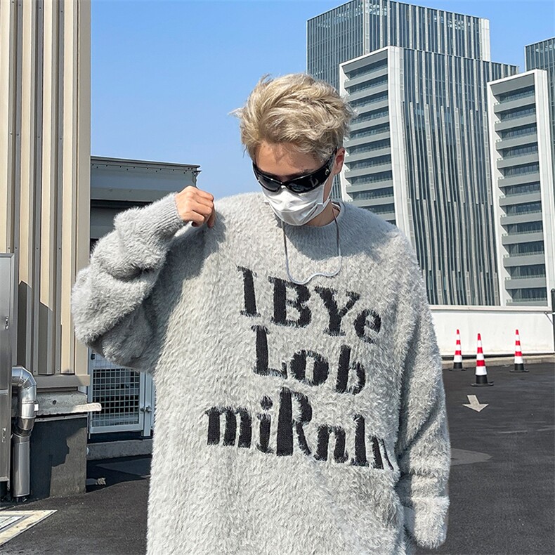 马海毛毛衣男冬季加厚慵懒风软糯针织衫秋冬款宽松潮牌外套ML015,男装针织衫/毛衣,星座1116A-1（原606A）