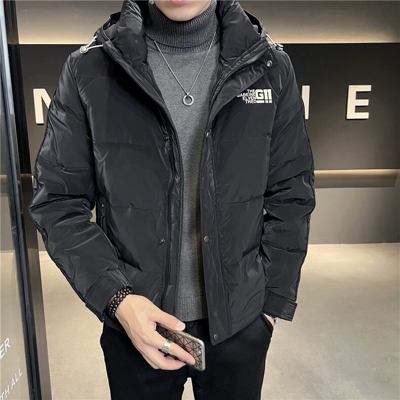 男士连帽亮面羽绒服店主风冬季新款时尚休闲外套8072-P195图片