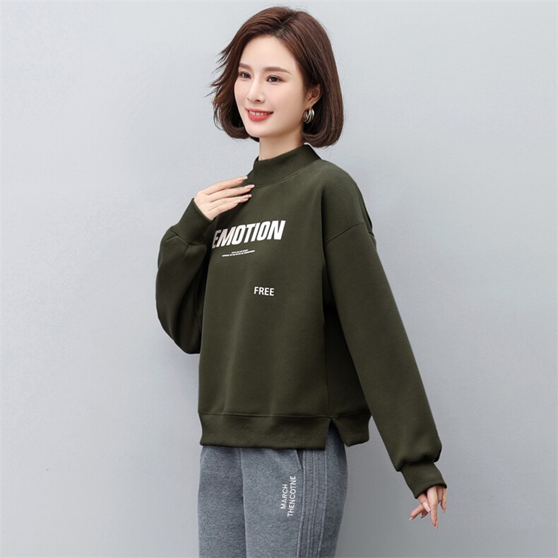 加绒加厚卫衣女2023年秋冬季新款洋气时尚保暖上衣,女装卫衣/绒衫,涵誉