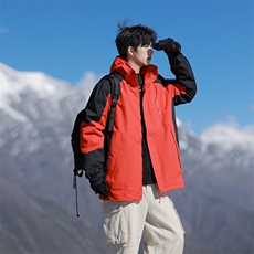 户外三合一拼接冲锋衣宽松百搭防风防水外套夹克男女款1818-P95，男装夹克，电商B306