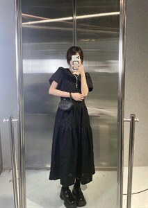 【DAVIDA】韩版设计款菱格连衣裙图片