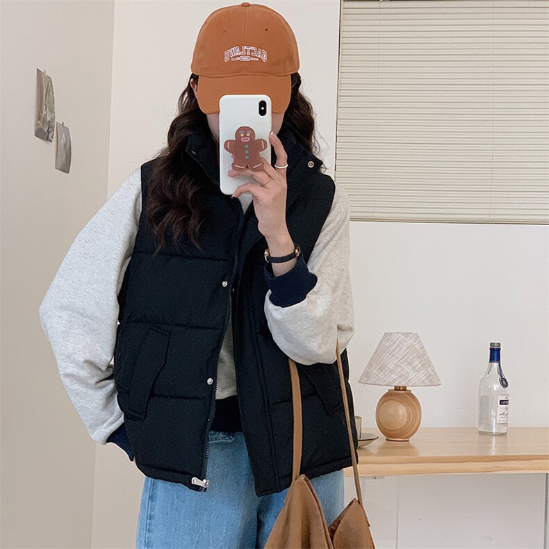 秋冬棉马甲女短款新款韩版宽松立领坎肩背心马夹棉服C325-P50,男装背心/马甲,星座911-2(原星座613-2）