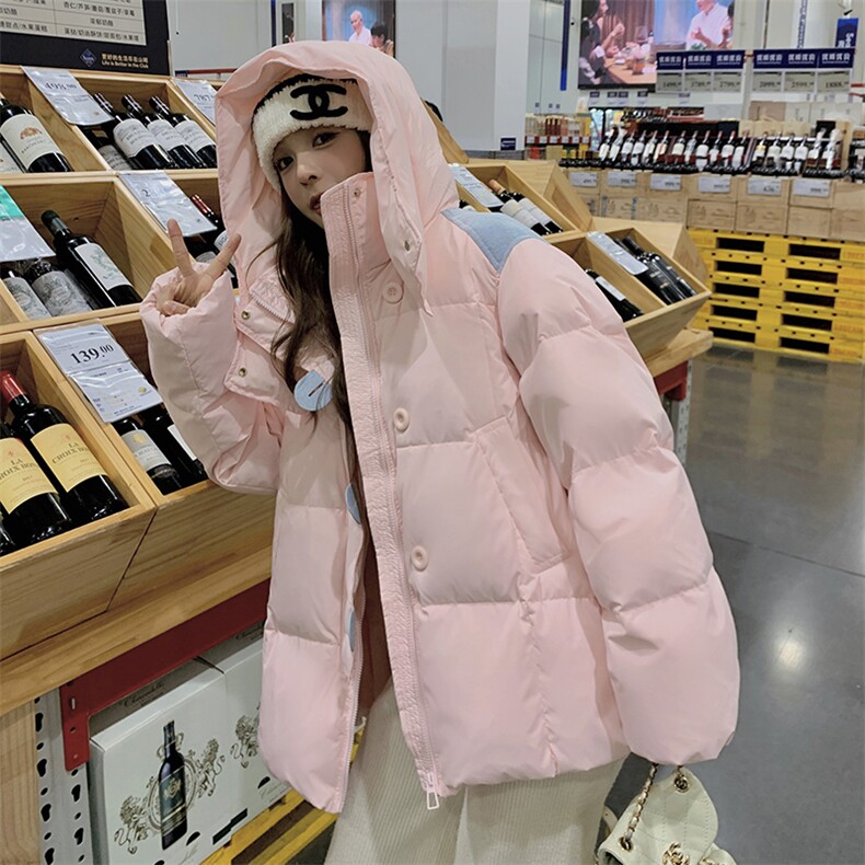 新款牛仔拼接羽绒服50绒2C105-9933-P285-K418,女装羽绒服,2C105