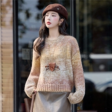 2025年冬季套头针织毛衣套头羊毛韩版线衫通勤休闲时尚淑女毛衣，女装针织衫/毛衣，韩宇舍