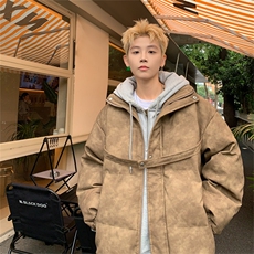 MY241-特105控168冬装美式立领机车皮棉服PU情侣棉衣面包服外套男，男装棉衣，电商B370