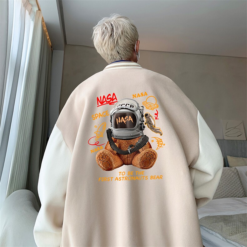 摇粒绒棒球服男大码开衫卫衣男夹克 BF86281-P65图片