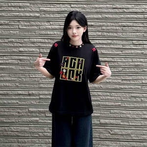 万针全刺绣工艺抖音得物高品质260克重磅纯棉双纱美式高街短袖T恤图片