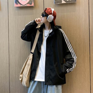 秋季潮流休闲男装连帽上衣2023新款运动夹克风衣男JK256-P48图片